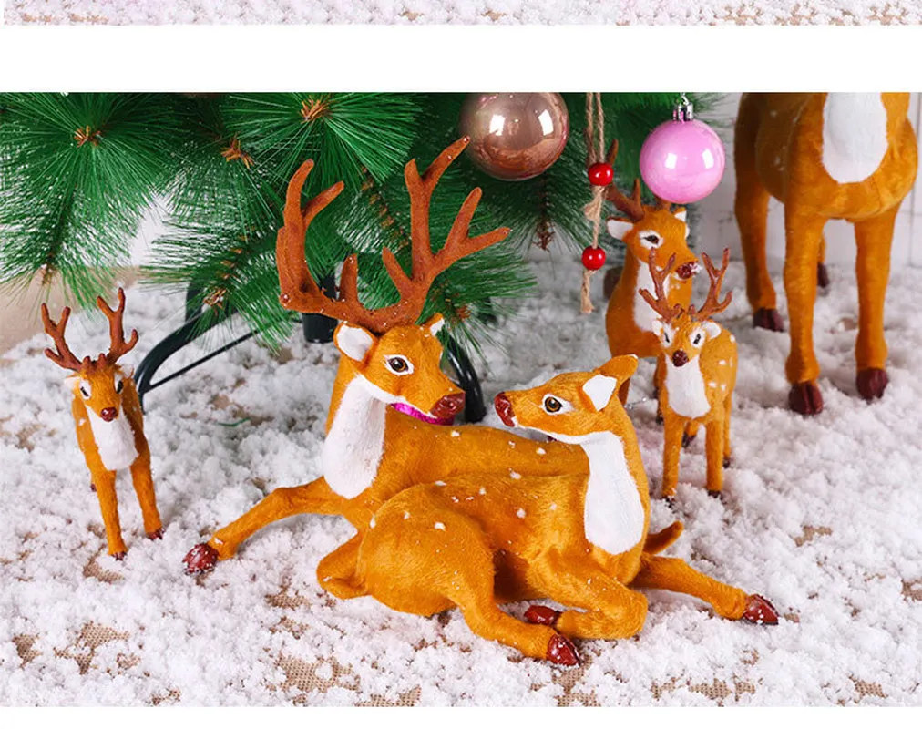 Моделирование оленя рождественские украшения белохвостый олень имитация игрушки Рождественский олень дисплей окно Новогодняя настольная модель