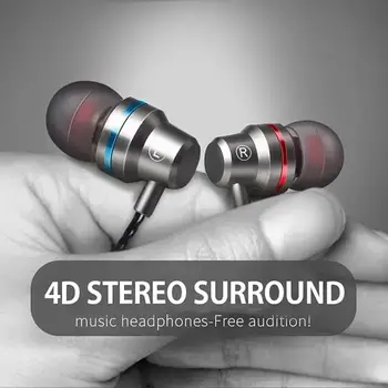 

3.5mm In-ear Braided Wiring Cord Universal Music Subwoofer Eardphone Wheat Wire Earphone For Smart Phone Android Huawei Xiaomi