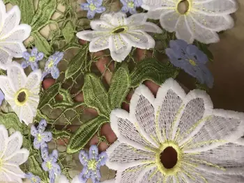 

on sale fashion style muti color embroidered tulle net lace fabric fly flower JOY-31302 african net lace fabric for party dress