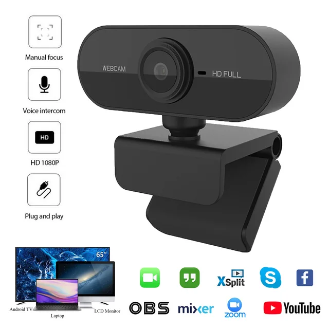 Веб-камера 1080P веб-Камера с микрофоном USB Камера Full HD 1080P камера Веб-камера для ПК компьютер видео в режиме реального времени вызова работы 1