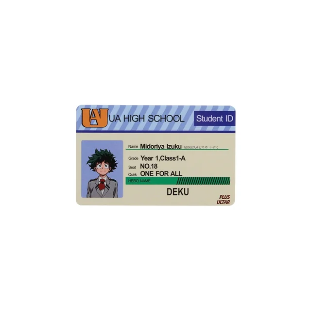 1PCS Anime Peripheral My Hero Academia PVC Student ID Card School Food Card Cosplay Prop PVC Collection Card Accessories 15