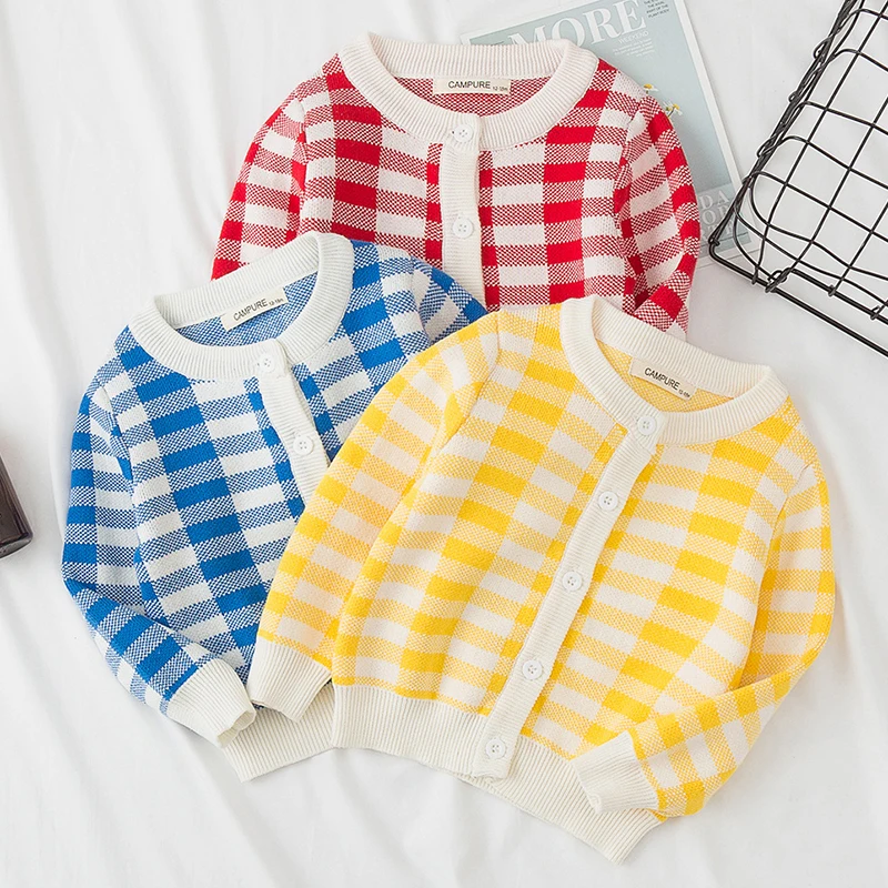 Новинка Осень-зима 2020 кардиган в клетку для маленьких мальчиков и девочек пальто
