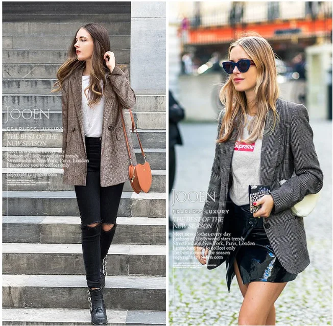 

2019 Europe And America Large Size Retro Pattern Korean-style Small Suit Coat 200 Large GIRL'S