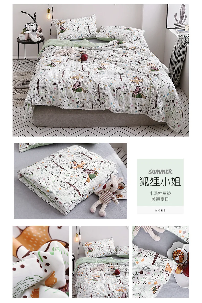 Strength Manufacturers Direct Selling New Style Single Double Summer Quilt Three-piece Set Machine Washable Washed Cotton Summer