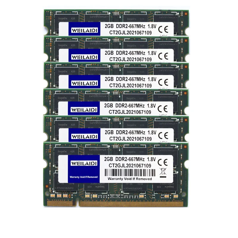 Weilaidi 10 шт. в партии 2 Гб флуоресцентная память DDR2 800 МГц 1 8 для ноутбука оптовая