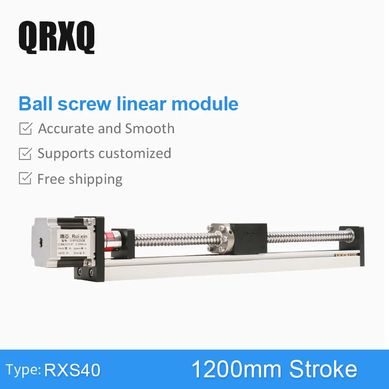 1200mm Ball Screw Drive Linear Motion Slide Table Motorized Stage Actuator Guide Rail Robotic Arm Kit