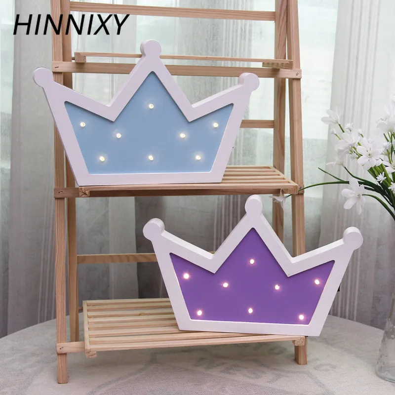 Hinnixy яркие цвета деревянные ночные светильники корона автобус звезда луна лампа