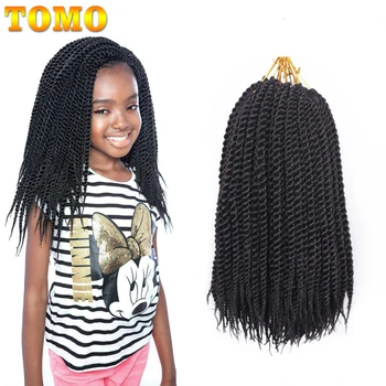 TOMO Crochet Hair Extensions 22strands 12" 14" 16" 18" 20" 22" Crochet Braids Ombre Brown Burgundy Synthetic Hair Extensions 1