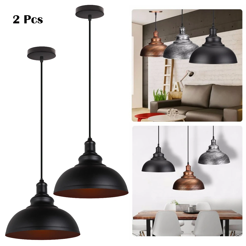 Juego de 2 lámparas colgantes industriales Retro, accesorios de iluminación para comedor, luces Vintage, cubierta de barra de Loft - AliExpress Luces iluminación