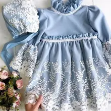 Кружевное платье принцессы с цветочным узором для девочек в американском стиле детские вечерние торжественные платья на свадьбу