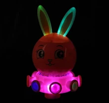 Flash lapin électrique en plastique pour animaux de compagnie, roue universelle rotative, lapins obéissants, lumières musicales, jouets pour enfants, cadeau