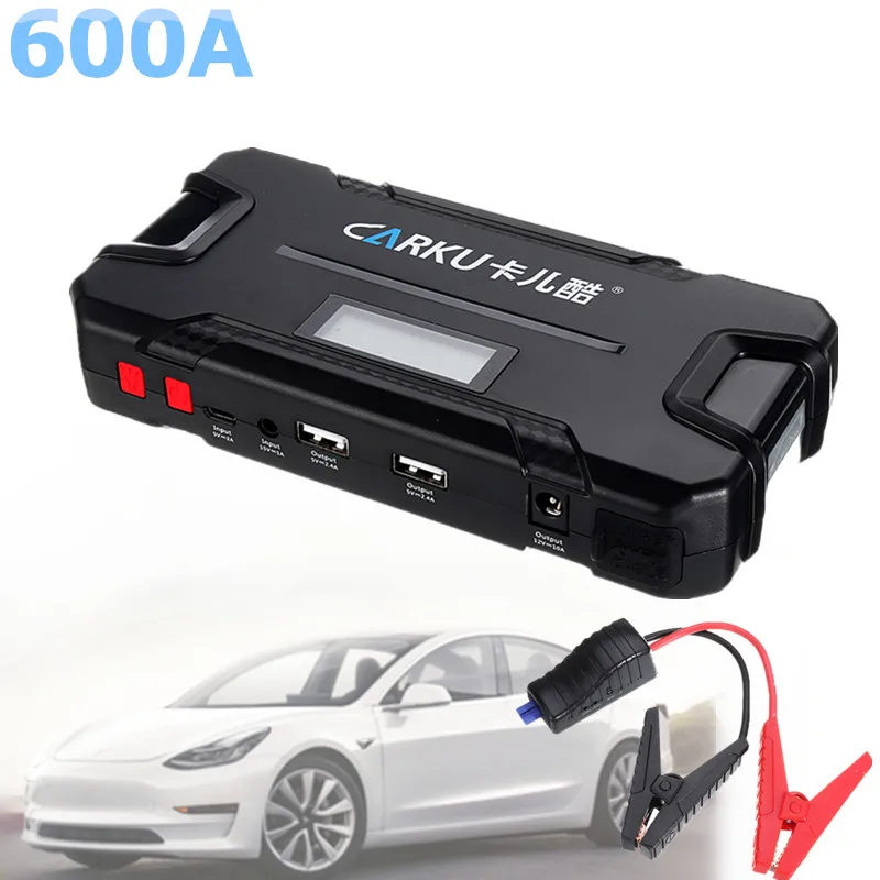 CARKU 12V 12000mAh Car Jump Starter Emergency Battery Booster 600A LED Flashlight QC3.0 Dual USB Ba