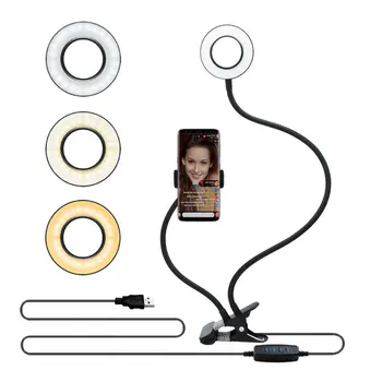 

Lazy Phone Holder Multi-Function Fill Light Long Arms Desktop Bed stand Adjustable Aluminum alloy Mount live video streaming