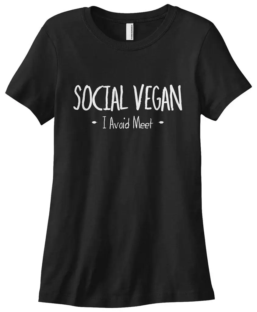 buy Women #039;S Social Vegan T Shirt Avoid No Meat Custom Printed Tops Hot Sales Tee T Shirts Fashion Novelty Color Painted