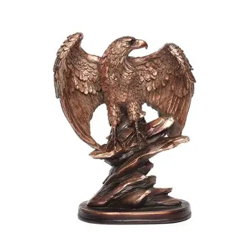 

Tall Patriotic Bald Eagle On Rocks Statue Eagle Decorative Bronze Resin Figurin