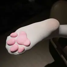 

Soft Thigh High Cute Lovely Comfortable Socks for Cosplay Attractive High 3D Kitten Paw Pad Pink