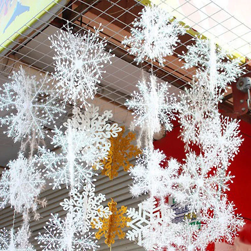 15 шт. белые снежинки Рождественские украшения для дома Рождественские елочные украшения праздничные вечерние украшения для дома Navidad