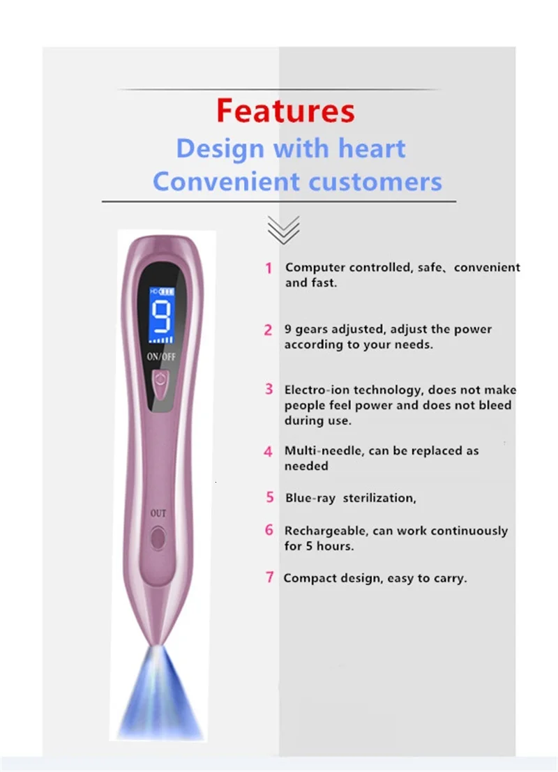 Лазерная плазменная ручка, точечный ластик для ухода за кожей, точечная ручка для удаления молей, темное пятно, прыщи, средство для удаления черных точек, ручка для удаления бородавки, инструмент для татуировки акне