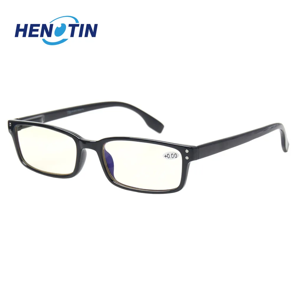 

Henotin vintage computer reading glasses mens spring hinge rectangular rames anti blue light readers