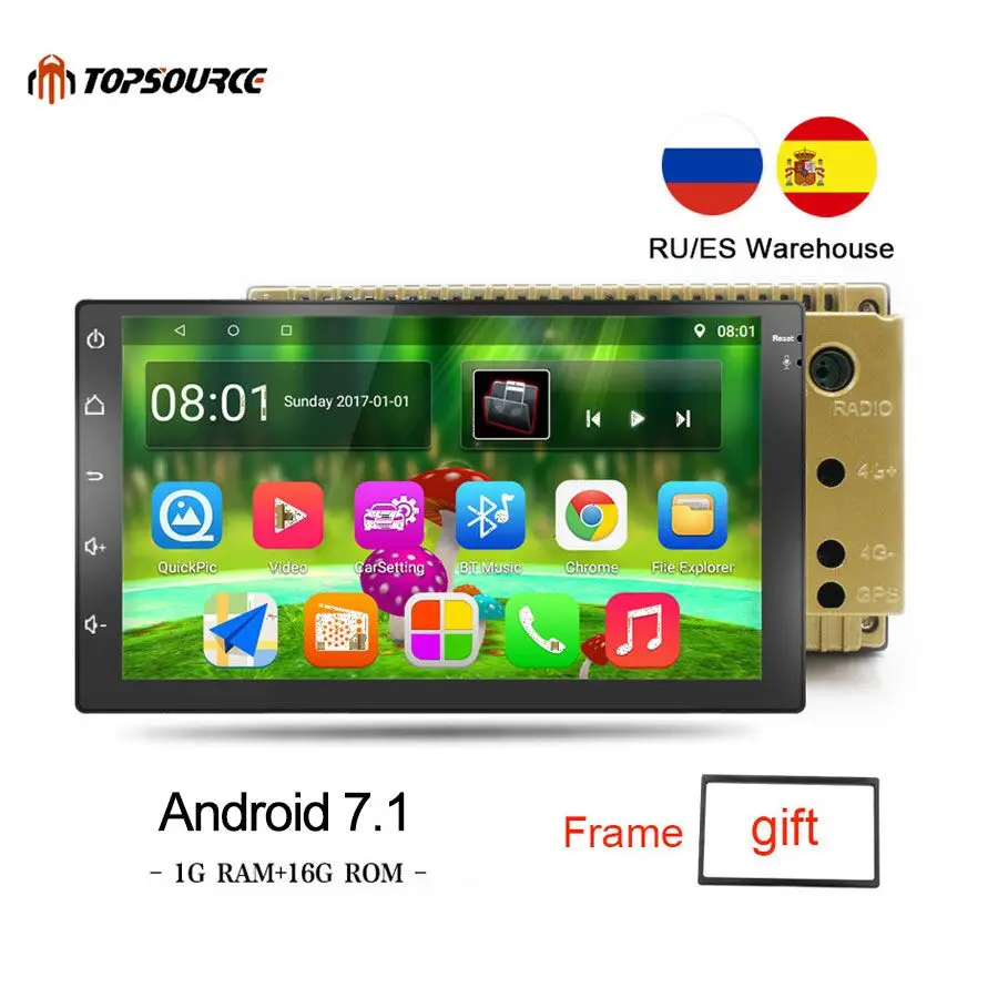 

TOPSOURCE 7"universal 2 din car radio gps android 7.1 2din Car DVD Player GPS NAVIGATION For VW Nissan TOYOTA Volkswagen peugeot