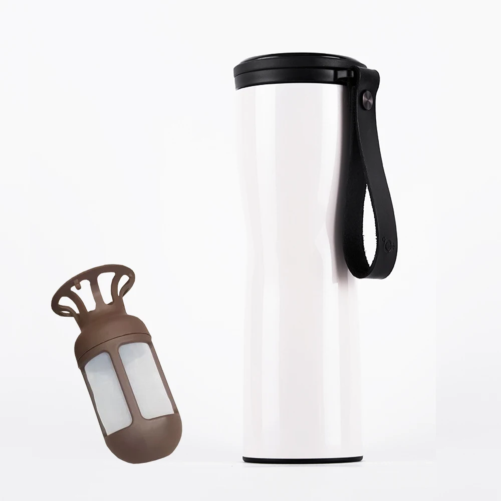 White(Black Lid) Xiaomi Moka умная кофейная чашка KKF дорожная кружка 430 мл портативная Вакуумная бутылка OLED сенсорный экран термос кофейная чашка из нержавеющей стали - Цвет: White(Black Lid)