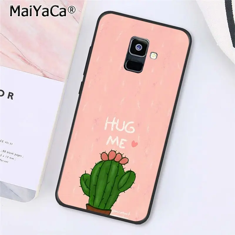 MaiYaCa яркого цвета, с рисунками из мультфильмов, с надписями, чехол для телефона в форме кактуса для samsung Galaxy A7 A8 A6 плюс A9 A50 A70 A20 A30 A40 - Цвет: A16