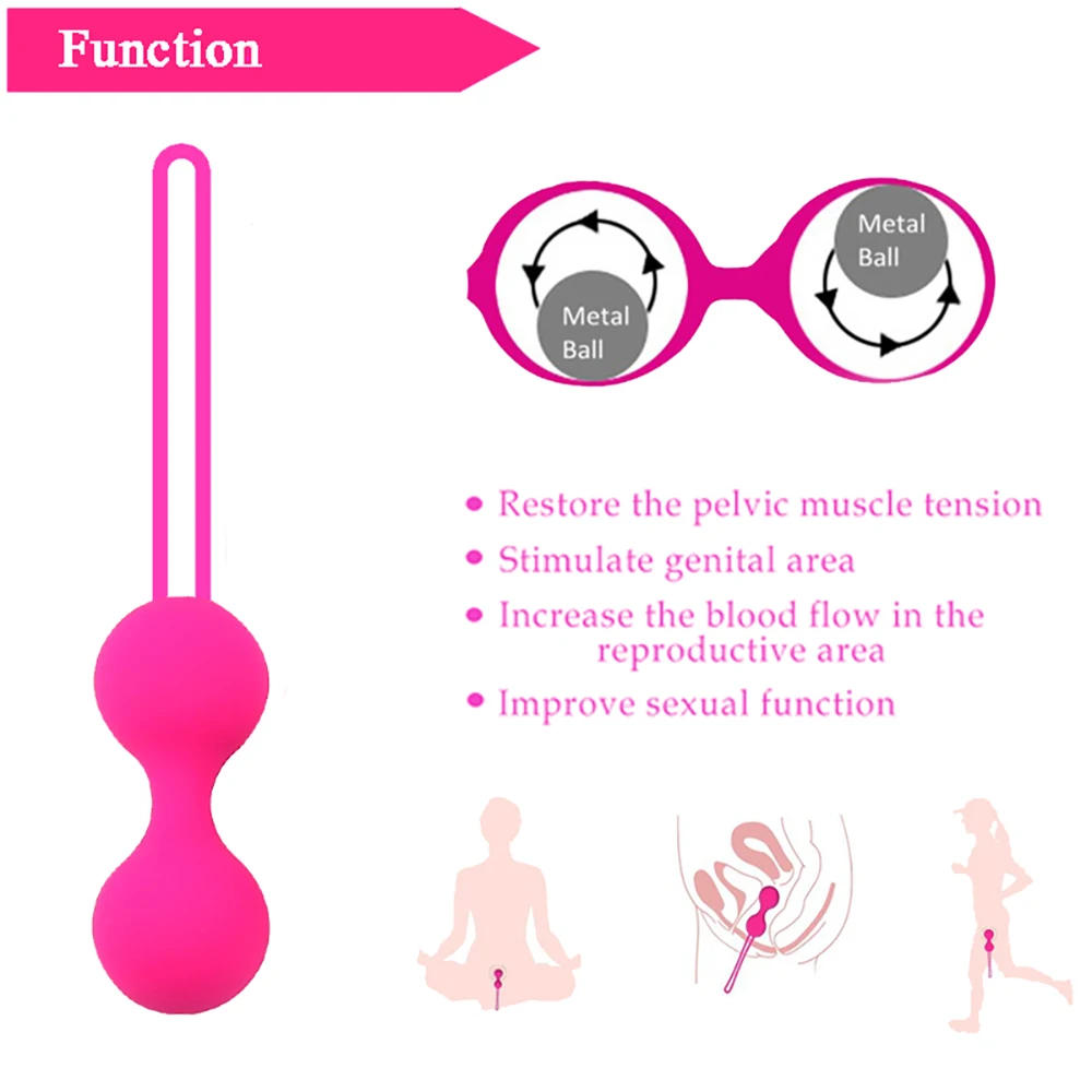 Silicone Vaginal Muscle Geisha Balls Ben Wa Chinese Balls Floor Pelvic Kegel Trainer Exerciser Ball Simulator for Women Sex Toys
