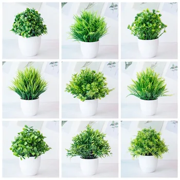 

1PC Artificial Plant Small Tree Potted Plant Fake Bonsai Plant Table Decor for Home Office Hotel Wedding Party Garden Decoration