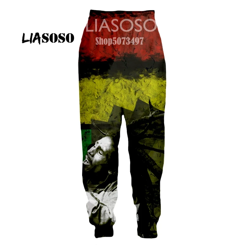 LIASOSO Autumn New fashion Men Women Fashion Pants 3D Print Singer Bob Marley Trousers Casual Fitness Loose Hip hop Men Trousers