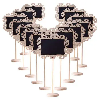 

14 PCS Mini Decorative Border Chalkboard Signs with Stand Black Board for Weddings Place Cards, Parties, Message Board Signs and
