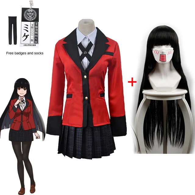 2020 косплей обувь Jabami Yumeko Kakegurui компульсивный геймблер костюм парики Хэллоуин