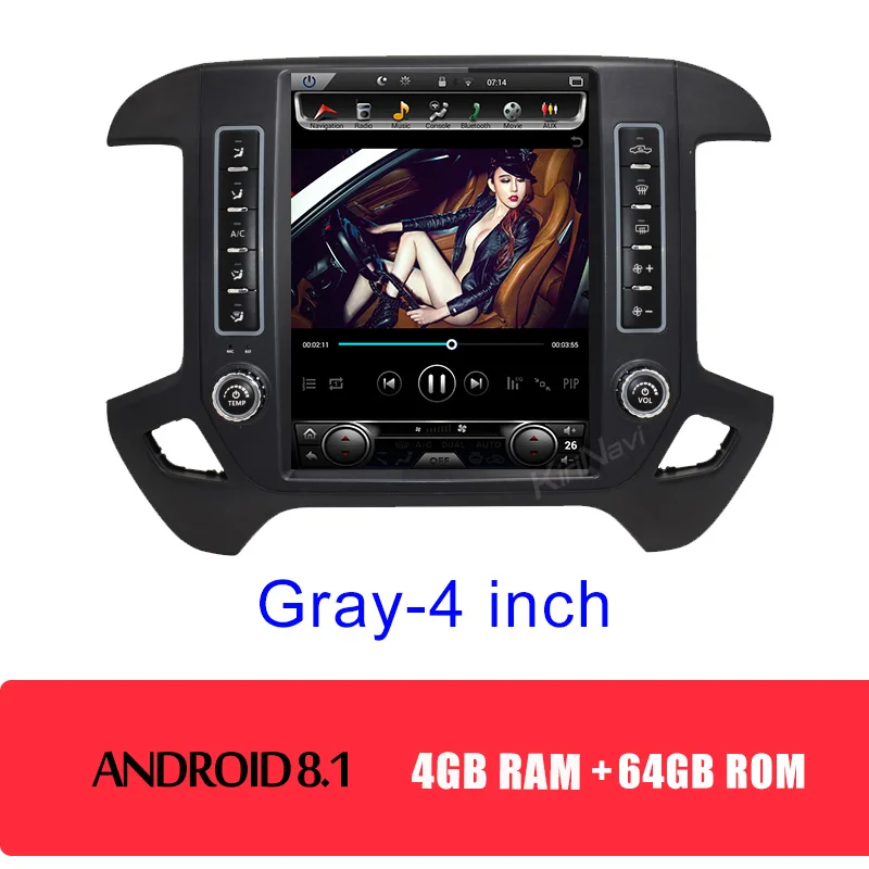 KiriNavi 12,1 ''1 Din Android 8,1 автомобильный Радио gps навигация для Chevrolet Silverado GMC автомобильный Dvd мультимедийный плеер WIFi - Цвет: android car radio