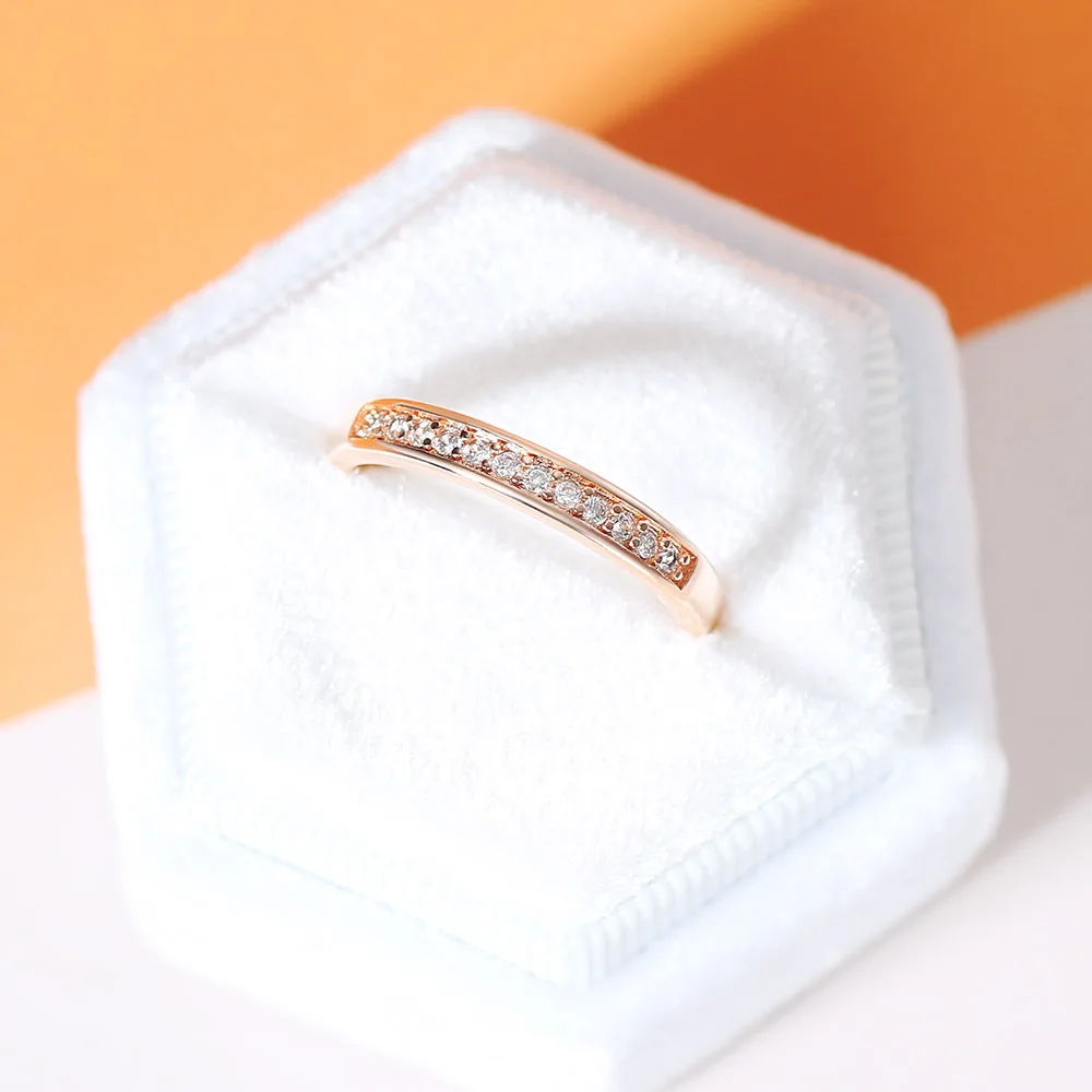 Classic Circle Dainty Rings Women Rose Gold Color AAA+Cubic Zirconia Wedding Promise Female Ring Fashion Jewelry R062 wedding rings round rings womens ring cubic zircon ring finger rings jewelry rings ring jewelry