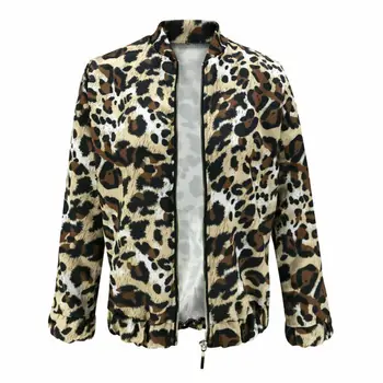 

2019 Newest Hot Fashion Women Button Lapel Blazer Slim Casual OL Work Jacket Outwear Suit Coat Spring Autumn Wear Leopard Coat