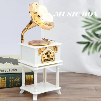 

Eight-tone Gramophone Retro Music Box Mini Classic and Nostalgic Style Exquisite Design