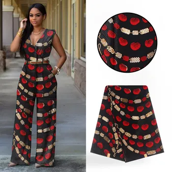 

African Print Veritable Wax Fabric For Wedding Party Dress 6Yards Ankara Real Wax Fabric DIY Cloth Fabric