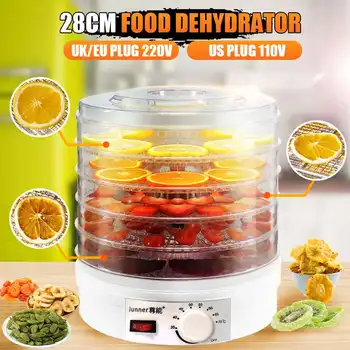 

28CM Dried Fruit Vegetables Herb Meat Machine Household Food Dehydrator Pet Meat Dehydrated 5 Trays Snacks Air Dryer EU US UK