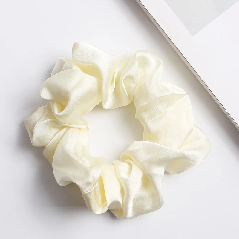 Satin Hair Scrunchies Women Scrunchie Pack Women Elastic Hair Bands Girls Headwear Solid Silky Donut Grip Loop Ponytail Holder