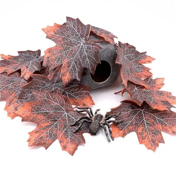 

12 Pieces Artificial Autumn Maple Leaves For Crawling Animal House Decor Pet Supplies Party Halloween Decoration