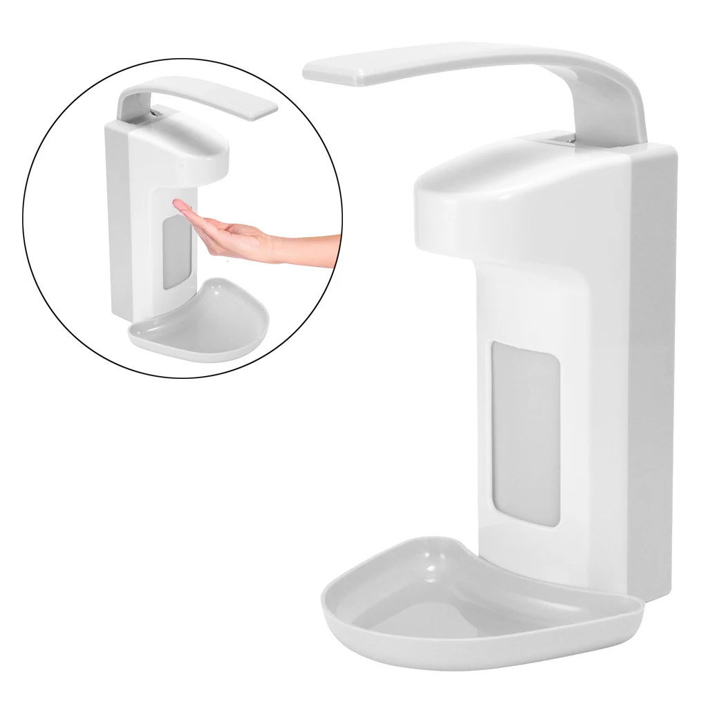 Hand Soap Dispenser Elbow Press Shampoo Lotion Shower Pump Bottle Wall Mount