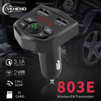 

Bluetooth 5.0 Car Kit Handsfree Wireless FM Transmitter 3.1A Quick Charge Dual USB Charger Car MP3 Player Support TF Card
