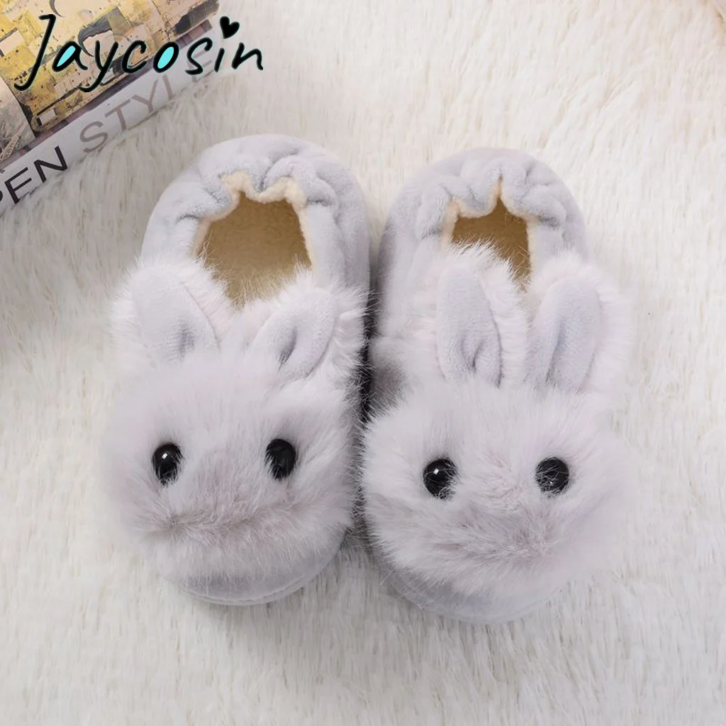 JAYCOSIN/Детские зимние тапочки Детские с милым рисунком кролика для мальчиков и