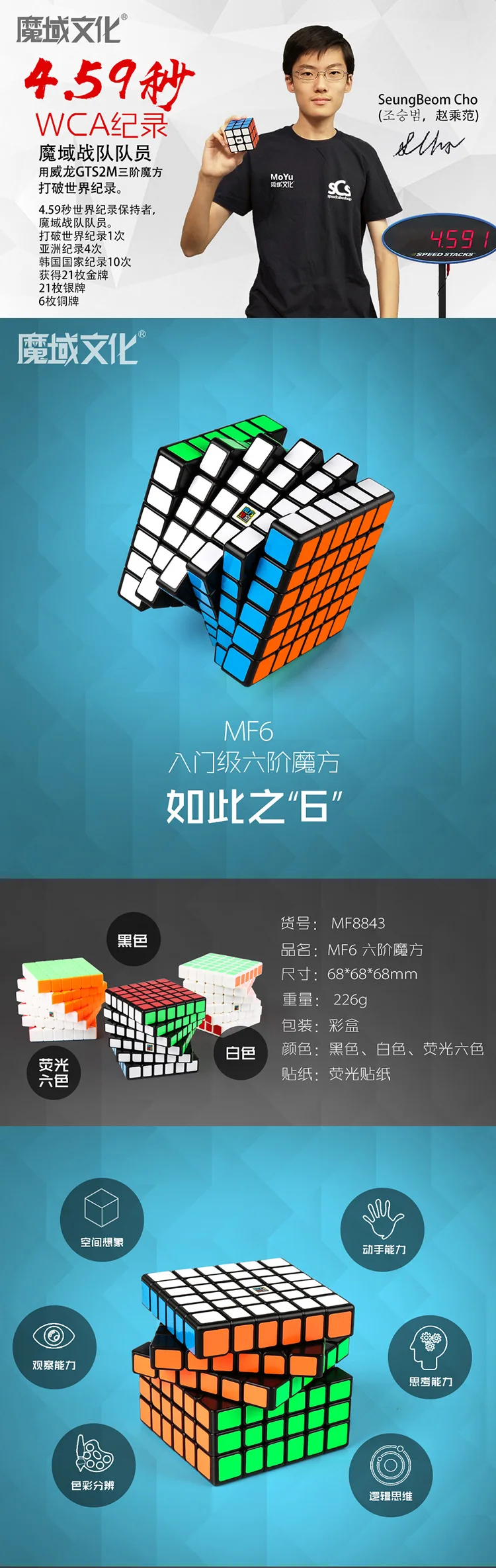 MoYu 6x6x6 7,2 см Профессиональный кубик Magicco скорость Neo куб Cubo Магическая наклейка для взрослых антистресс головоломка подарки игрушки для детей