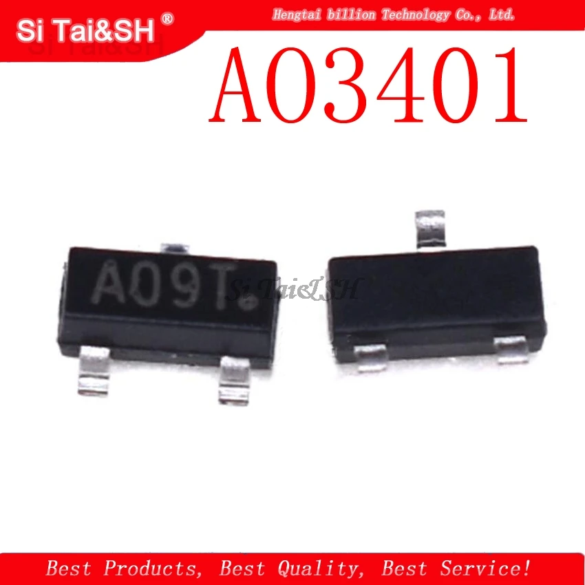 50 шт./лот AO3401A AO3401 3401 A19T SOT 23 4.2A/30V P channel SMD MOSFET транзистор Триод|Интегральные схемы| |