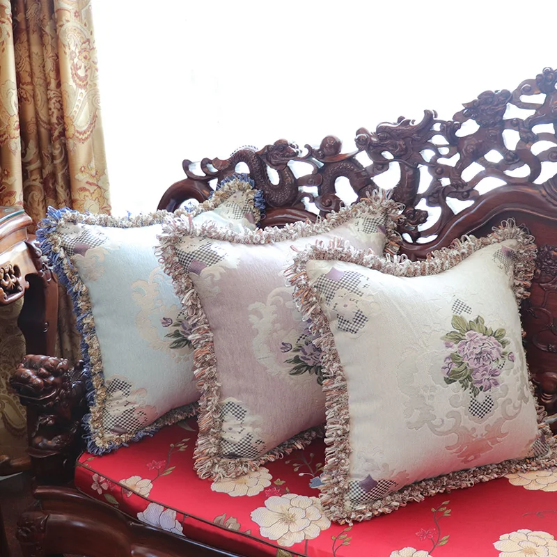 Embroidered Flower Cushions luxury decorative car cushion European office cover | Дом и сад