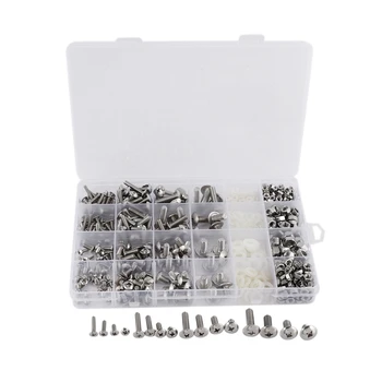 

654Pcs Mechanical Screw with Nut and Washer Stainless Steel M3 M4 M5 M6 Screw Kit