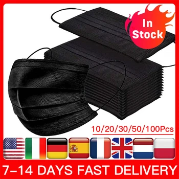 

50Pcs/100pcs Mask Disposable Nonwove 3 Layer Ply Filter Mask mouth Face mask filter safe Breathable Protective masks