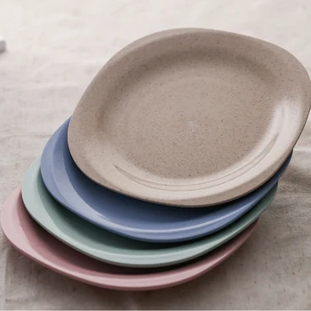 

4pcs/lot Plastic Dinner Plates Tableware Plate Dish Home Kitchen Dining Bar Tableware Creative Gift Personality