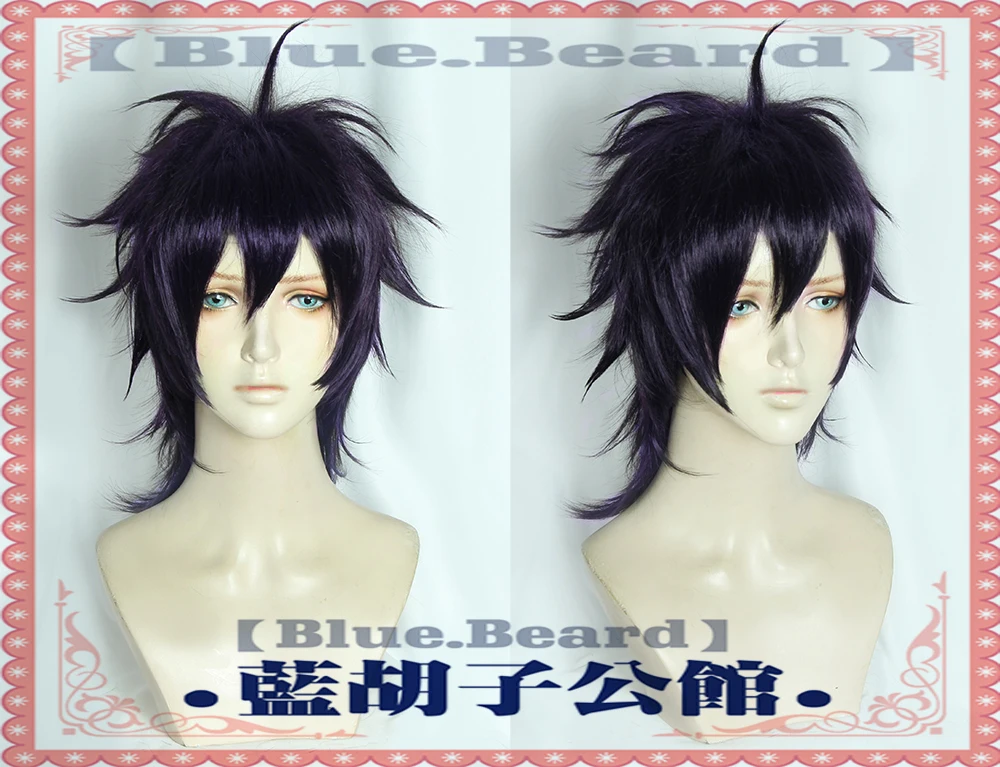 JoJo's Bizarre Adventure 5 Ghirga Narancia Black Purple Cosplay Anime Party Wig +Wig Cap