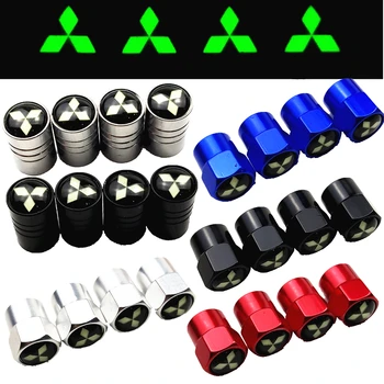 

Luminous Car Styling For lancer asx outlander pajero l200 mitsubishi galant emblems fiber Emblem Stickers Wheel Tire Valve Cap